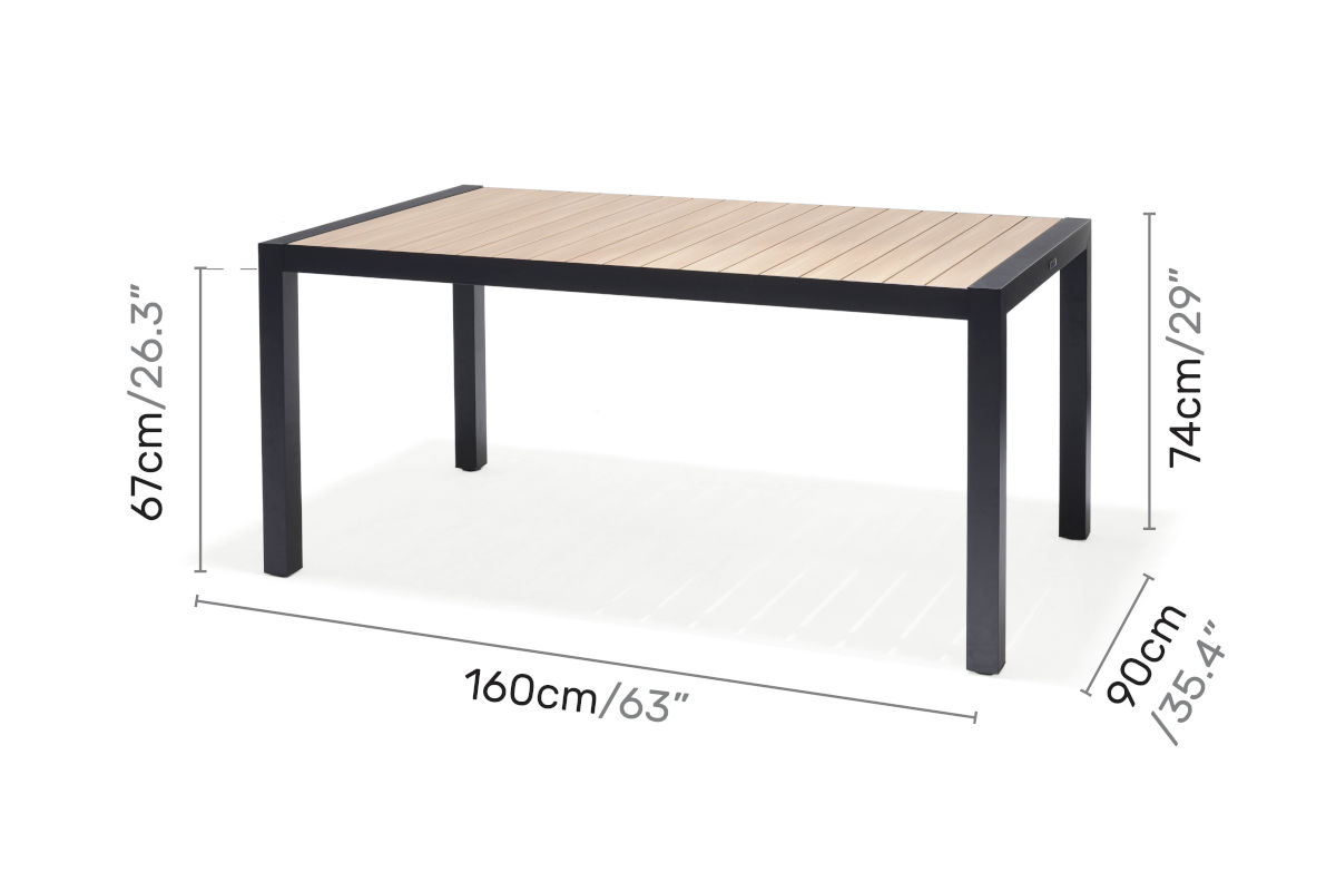 Bàn Ăn Hợp Kim Nhôm 160 x 90.